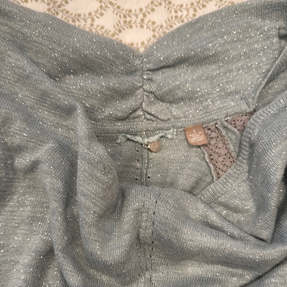 Anthropology Sparkly Gray Knit Sweater